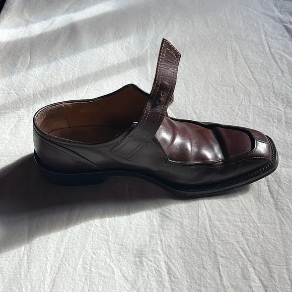 Antonio Maurizi Monk Strap Narrow Square Toe EU 42, US 8.5  Brown Leather  Italy