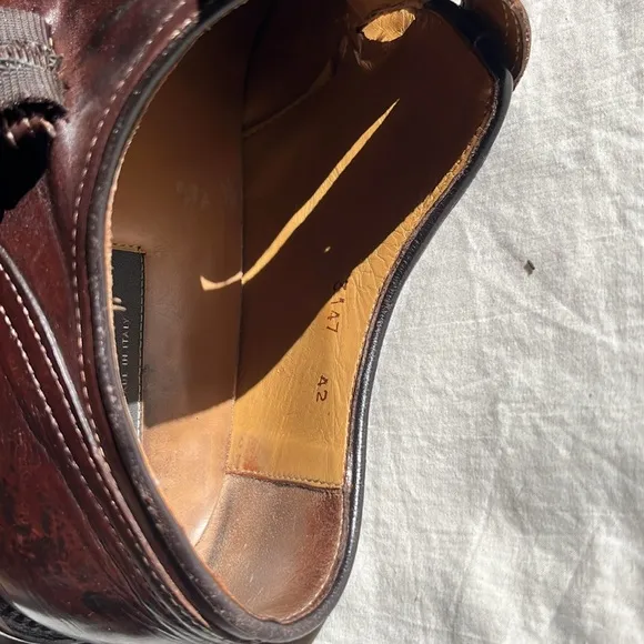 Antonio Maurizi Monk Strap Narrow Square Toe EU 42, US 8.5  Brown Leather  Italy
