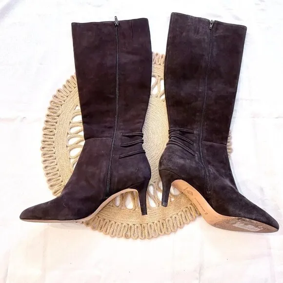 Antonio Melani Dark Brown Tall Suede Boots Size 7.5