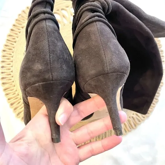Antonio Melani Dark Brown Tall Suede Boots Size 7.5
