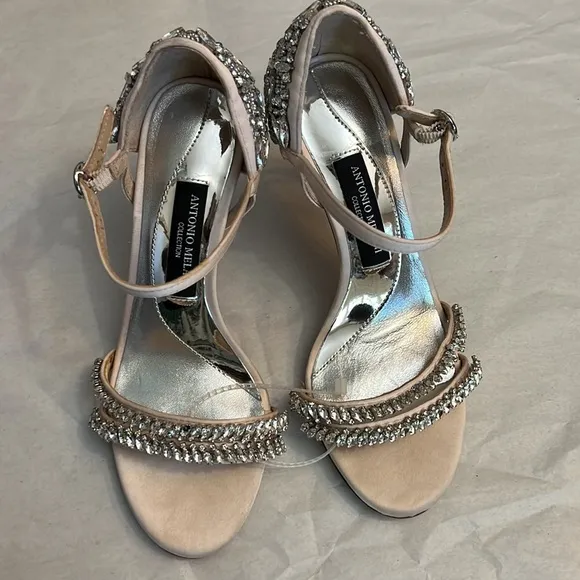 Antonio MelaniCollection Luna Crystal Embellished Dress Sandals