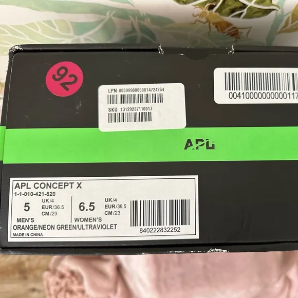APL Concept X Orange Athletic Shoes Unisex Women’s 6.5/Men’s 5 NIB
