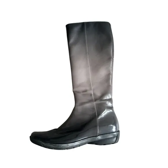 AQUATALIA Gray Black Ombré Rain Riding Boots Size 7.5