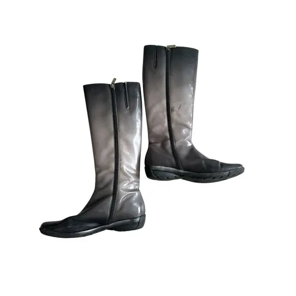 AQUATALIA Gray Black Ombré Rain Riding Boots Size 7.5