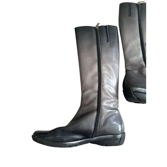 AQUATALIA Gray Black Ombré Rain Riding Boots Size 7.5