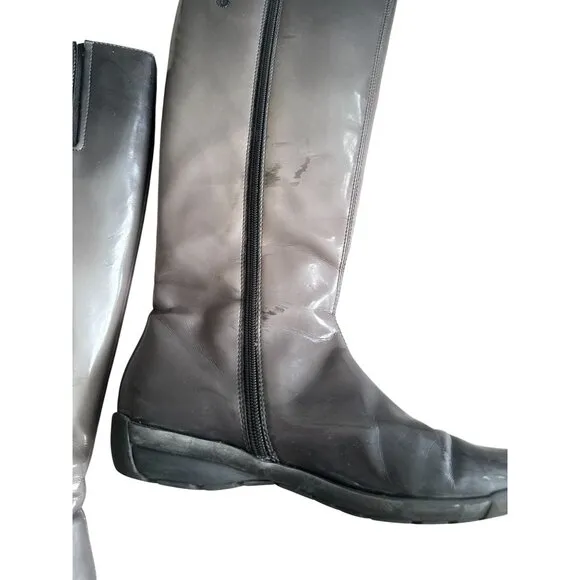 AQUATALIA Gray Black Ombré Rain Riding Boots Size 7.5