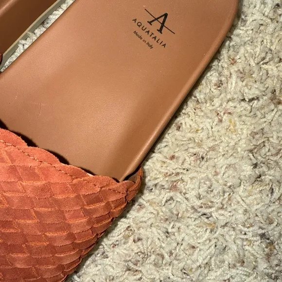 AQUATALIA SAMUELE WOVEN SUEDE // RUST SIZE 10 new Sandals
