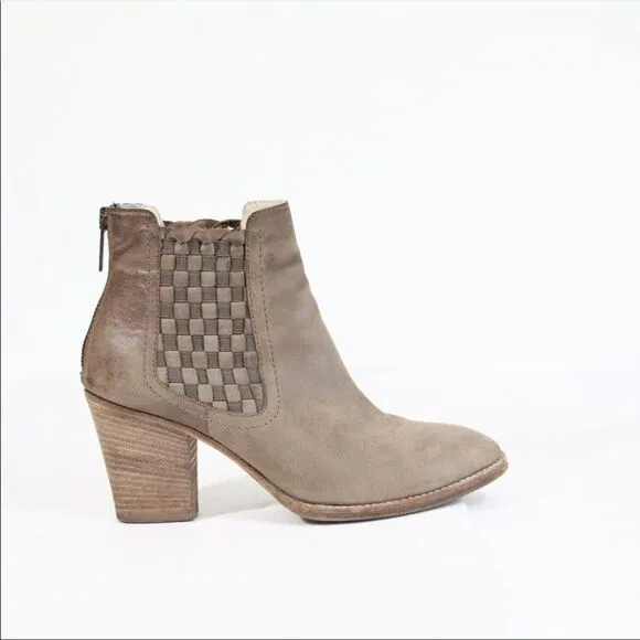 Aquatalia Frannie Woven Ankle Booties Boots 8