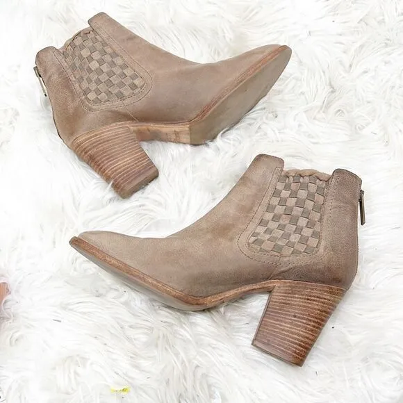 Aquatalia Frannie Woven Ankle Booties Boots 8