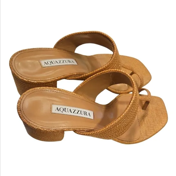 AQUAZZURA | Sundance 50 Thong Sandals in Nude ~ Size EU 36.5 / US 6.5