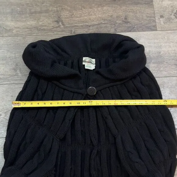 Aran Crafts 3D Cable Knite Cardigan Sweater 100% Charcoal Merino Wool Ireland