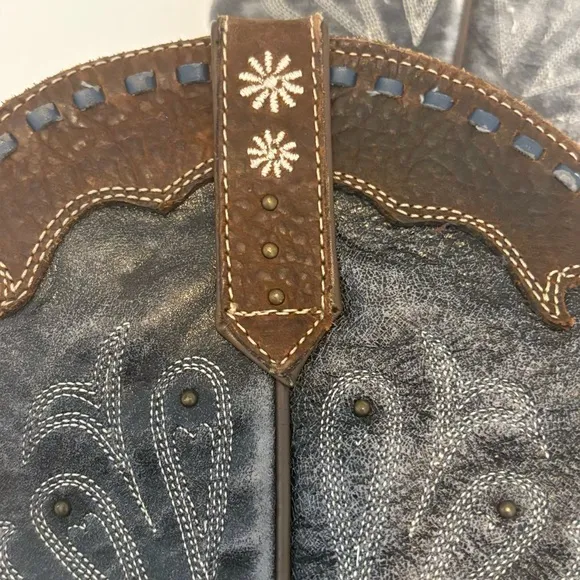 Ariat Daisy Western Brown Blue Leather Cowboy Boots Women’s Size 6.5