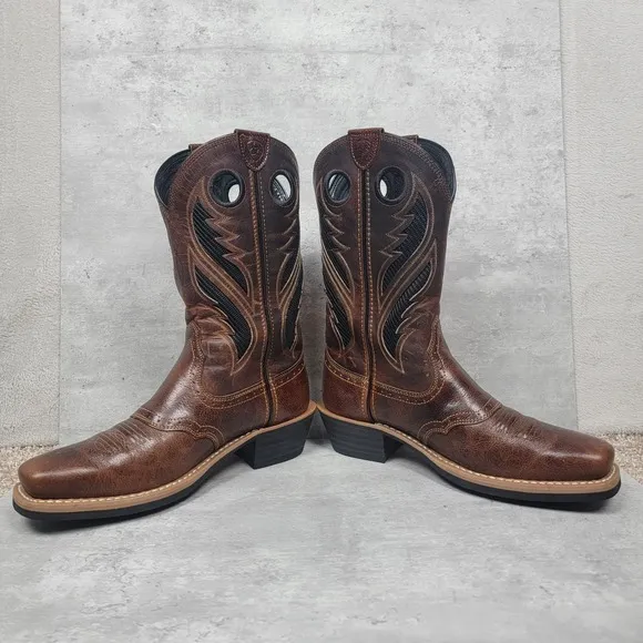 Ariat Mens Heritage Roughstock VentTEK  Boots Gingersnap Tan 10019980 Size 8.5 D