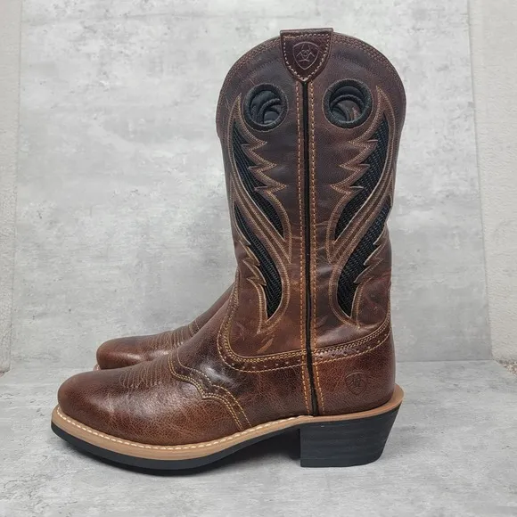 Ariat Mens Heritage Roughstock VentTEK  Boots Gingersnap Tan 10019980 Size 8.5 D