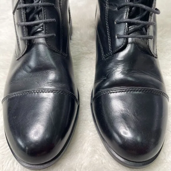 Ariat Women's Black Heritage Equestrian Leather Tall Lace Up Boots Size 6