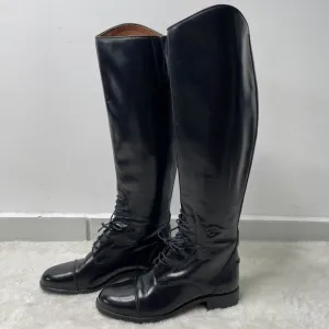 Ariat Women's Black Heritage Equestrian Leather Tall Lace Up Boots Size 6