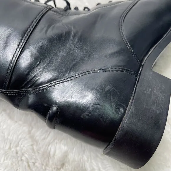 Ariat Women's Black Heritage Equestrian Leather Tall Lace Up Boots Size 6