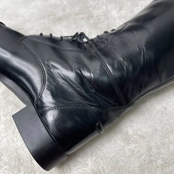Ariat Women's Black Heritage Equestrian Leather Tall Lace Up Boots Size 6