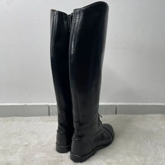 Ariat Women's Black Heritage Equestrian Leather Tall Lace Up Boots Size 6