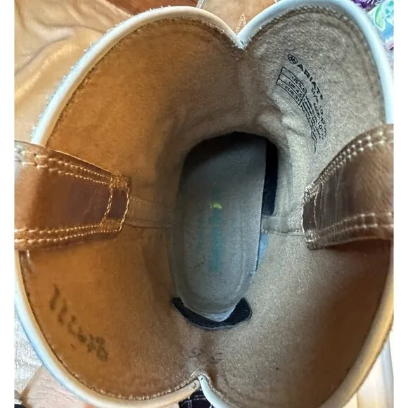 Ariat Youth Lonestar Western Boot Sz 5.5 Rainbow‎ Tan Style #10042595