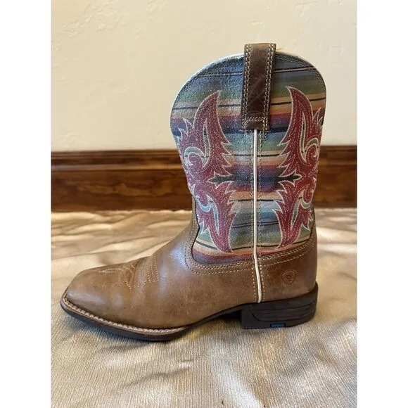 Ariat Youth Lonestar Western Boot Sz 5.5 Rainbow‎ Tan Style #10042595
