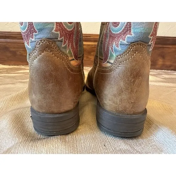 Ariat Youth Lonestar Western Boot Sz 5.5 Rainbow‎ Tan Style #10042595