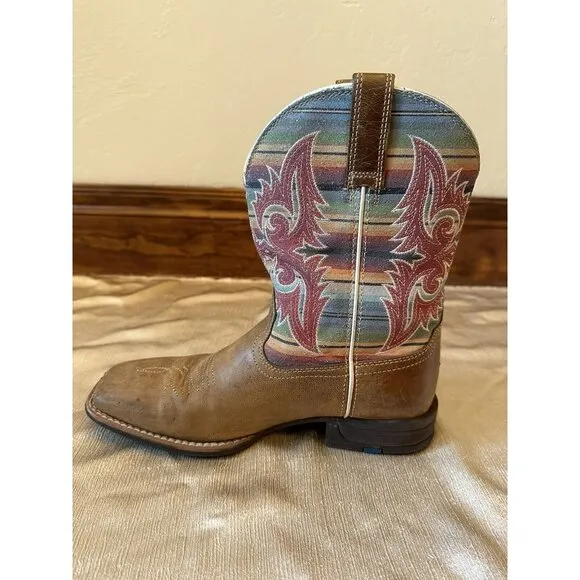 Ariat Youth Lonestar Western Boot Sz 5.5 Rainbow‎ Tan Style #10042595