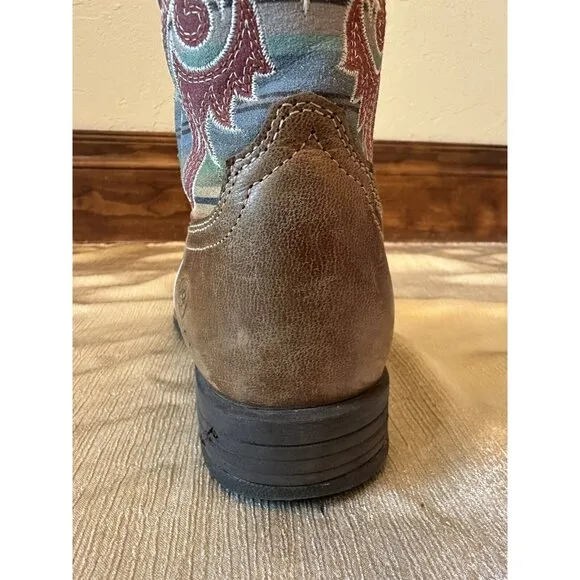Ariat Youth Lonestar Western Boot Sz 5.5 Rainbow‎ Tan Style #10042595