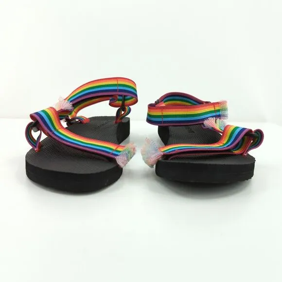 Arizona Love Women 42 US 12 Trekky Fun Sport Sandals Rainbow Stripes Woven NEW