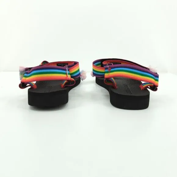 Arizona Love Women 42 US 12 Trekky Fun Sport Sandals Rainbow Stripes Woven NEW