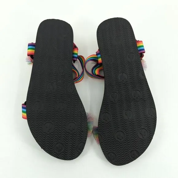 Arizona Love Women 42 US 12 Trekky Fun Sport Sandals Rainbow Stripes Woven NEW