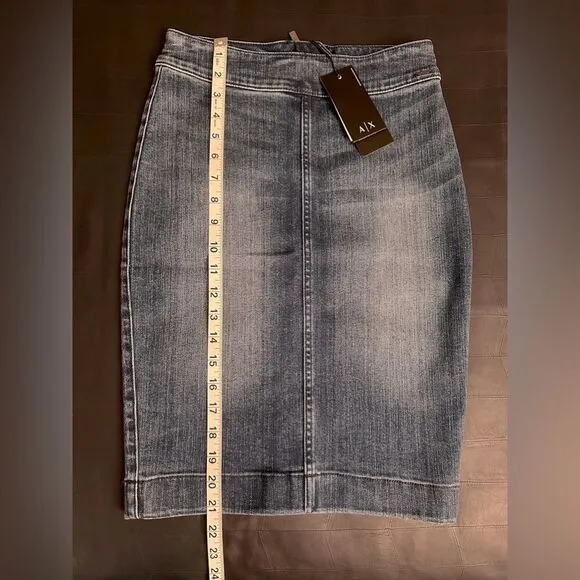Armani EXChange Pencil Cut Denim Skirt