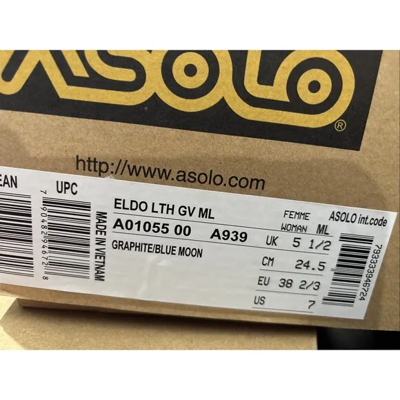 ASOLO Women’s ELDO LTH Hiking Shoes Size 7 Graphite Blue GORE-TEX Vibram NIB