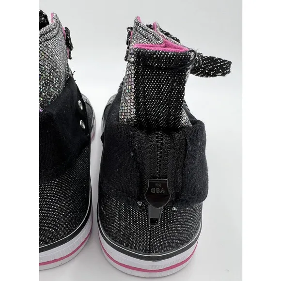 Austin Trading Company Carleigh Youth Size 5 High-Top Black/Silver/Pink Shoes