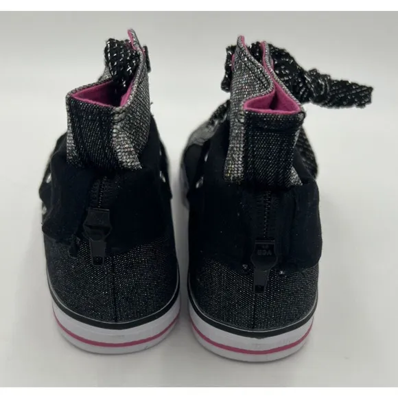 Austin Trading Company Carleigh Youth Size 5 High-Top Black/Silver/Pink Shoes