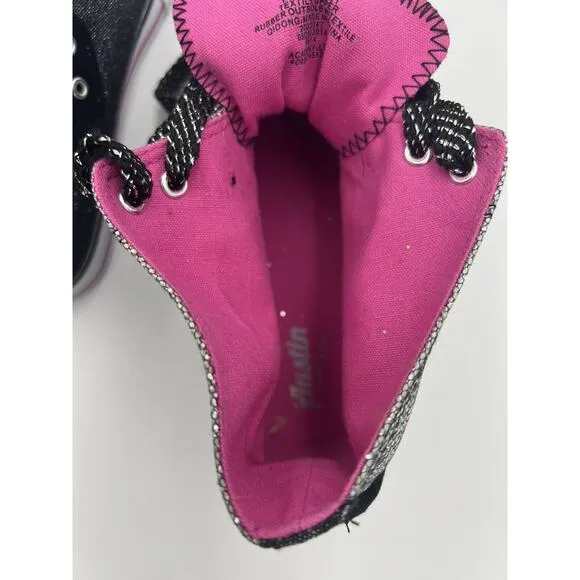 Austin Trading Company Carleigh Youth Size 5 High-Top Black/Silver/Pink Shoes
