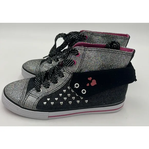 Austin Trading Company Carleigh Youth Size 5 High-Top Black/Silver/Pink Shoes