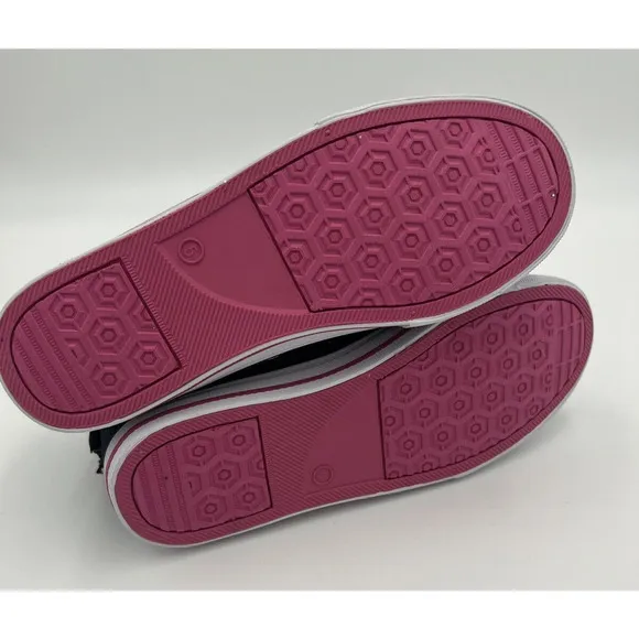 Austin Trading Company Carleigh Youth Size 5 High-Top Black/Silver/Pink Shoes