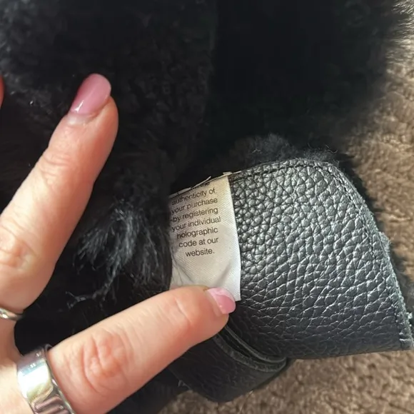 Australia Luxe Collective Black Shearling Fur-Trimmed Wedge Boots