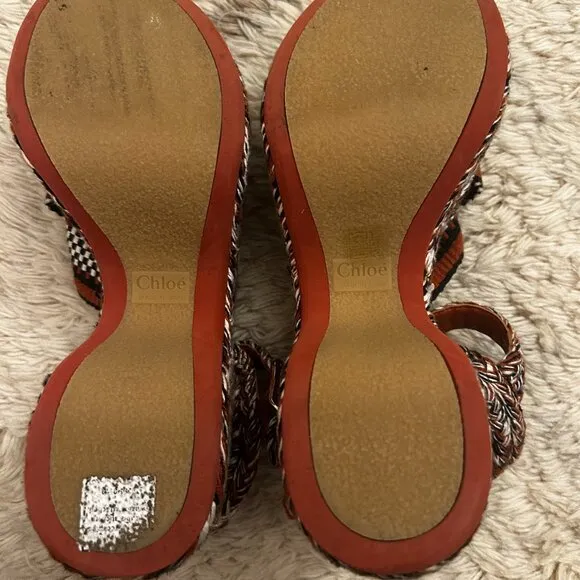 Authentic Chloe Meril woven high heel sandals