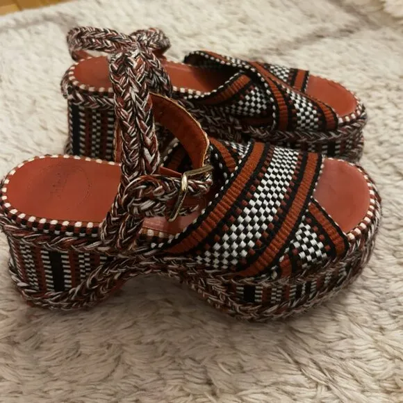 Authentic Chloe Meril woven high heel sandals