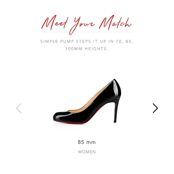 Authentic Christian Louboutin Black Patent Leather Simple Pumps 85mm Size 39