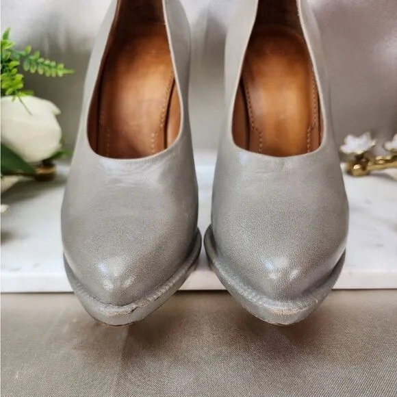 Authentic Givenchy Oyster Grey Leather Heels