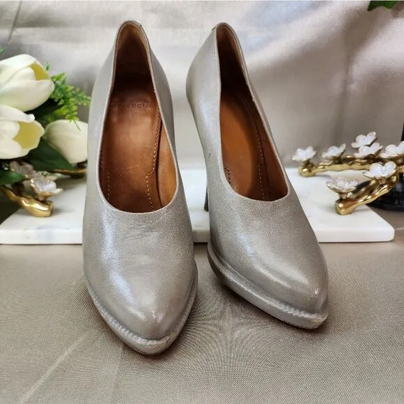 Authentic Givenchy Oyster Grey Leather Heels