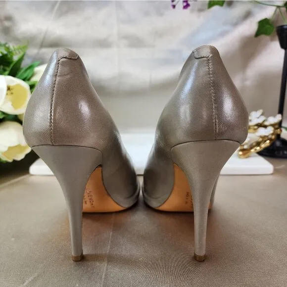 Authentic Givenchy Oyster Grey Leather Heels