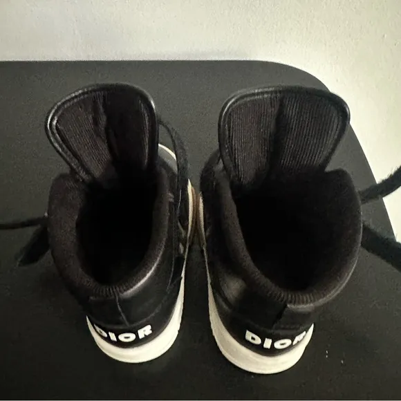 Baby Dior Black High” Top Sneakers Sz 22