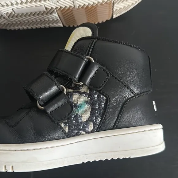 Baby Dior Black High” Top Sneakers Sz 22