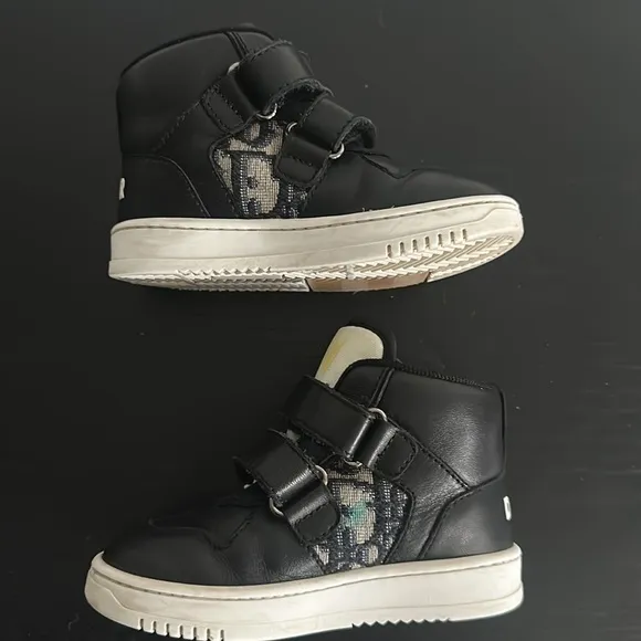 Baby Dior Black High” Top Sneakers Sz 22