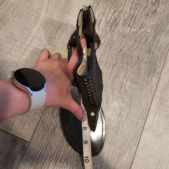 Baldan Venezia Woven Braided Black Stadded Leather Sandals Handcrafted In Italy