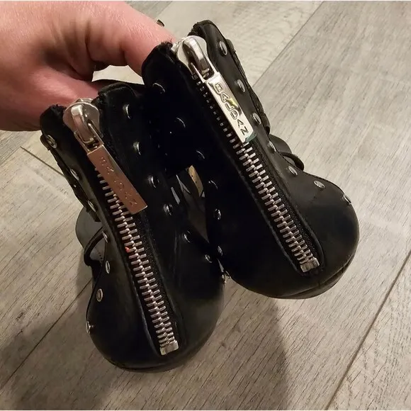 Baldan Venezia Woven Braided Black Stadded Leather Sandals Handcrafted In Italy